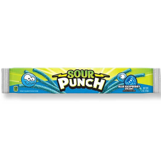 Sour Punch Blue Raspberry Straws (56g)